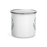Minimalist "Happy Camper" Enamel Mug